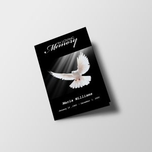 Peaceful Dove Half Page Funeral Program Template