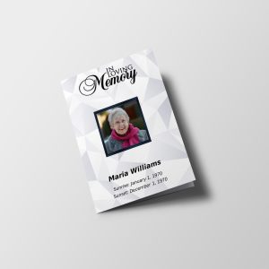 White Diamond Half Page Funeral Program Template