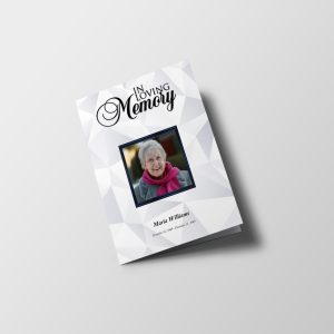 White Diamond Tabloid Funeral Program Template