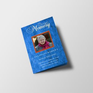 Blue Canvas Funeral Program Template