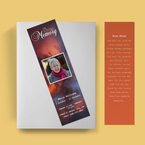 Clouds Funeral Bookmark Template