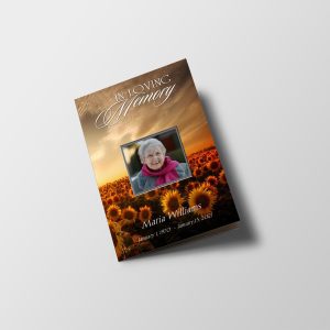 Vintage Sunflower Funeral Program Template