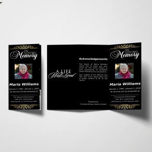 Elegant Royalty Trifold Funeral Program Template