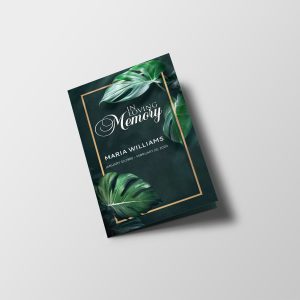 Monstera Leaves Funeral Program Template