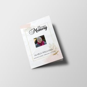 Golden Floral Funeral Program Template