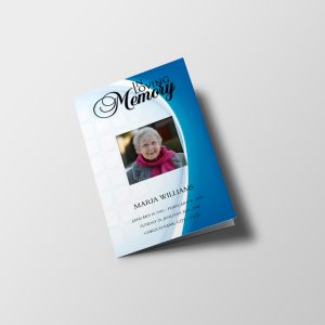 Premium Blue Funeral Program Template