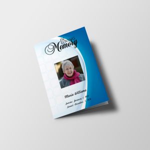 Premium Blue Half Page Funeral Program Template