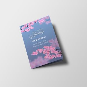 Spring Flower Half Page Funeral Program Template