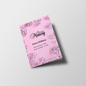 Floral Corner Half Page Funeral Program Template