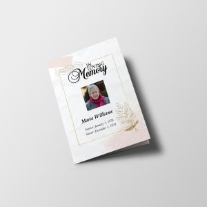 Golden Floral Half Page Funeral Program Template