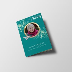 Teal Rose Funeral Program Template