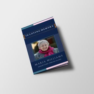 Blue Geometric Funeral Program Template