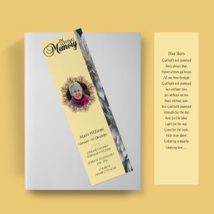 Natural Brown Funeral Bookmark Template