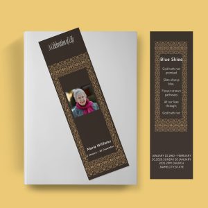 Brown Elegant Funeral Bookmark Template