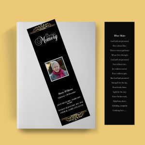 Elegant Royalty Funeral Bookmark Template