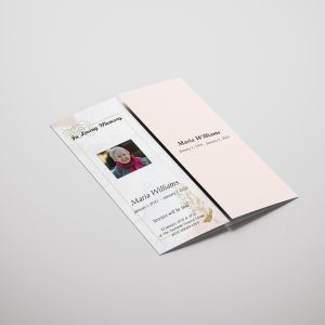 Golden Floral Gate Fold Funeral Program Template