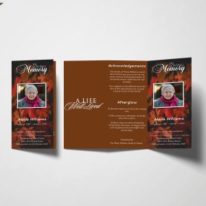 Maple Leaf Trifold Funeral Program Template