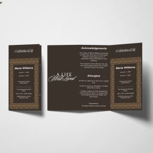 Brown Elegant Trifold Funeral Program Template