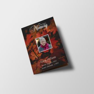 Maple Leaf Half Page Funeral Program Template