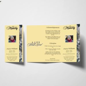 Natural Brown Trifold Funeral Program Template