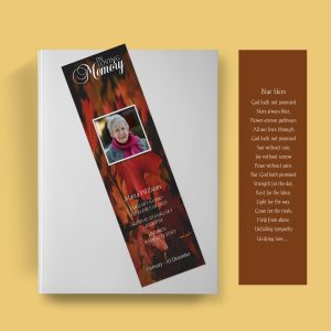 Maple Leaf Funeral Bookmark Template