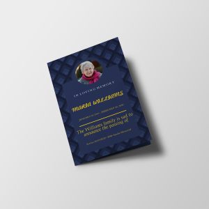 Blue & Yellow Manly Funeral Program Template