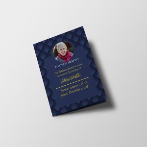 Blue & Yellow Manly Half Page Funeral Program Template