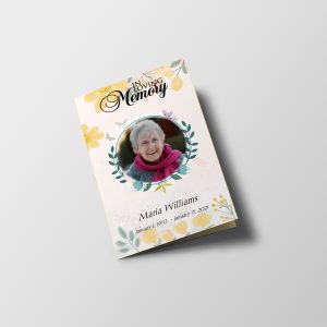 Spring Flowers Funeral Program Template