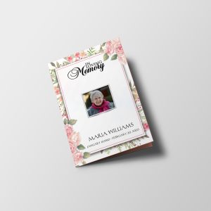 Painted Flowers Funeral Program Template