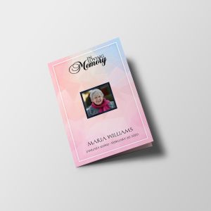 Dreamy Pink Women Special Funeral Program Template