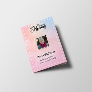 Dreamy Pink Women Special Half Page Funeral Program Template