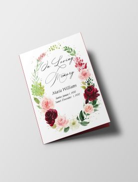 Floral Sympathy Half Page Funeral Program Template