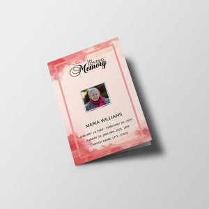 Pink Wind Funeral Program Template