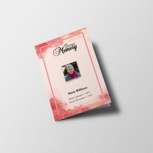 Pink Wind Half Page Funeral Program Template