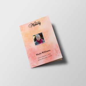 Coral Orange Half Page Funeral Program Template