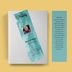 Light Green Funeral Bookmark Template