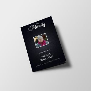 Matte Black Funeral Program Template