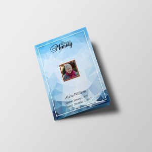 Blue Atmospheric Half Page Funeral Program Template