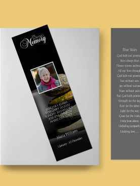 Caldale Light Funeral Bookmark Template