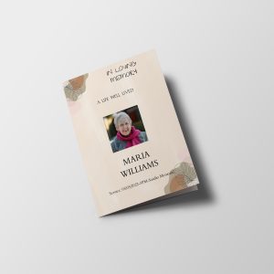 Cream Aesthetic Half Page Funeral Program Template