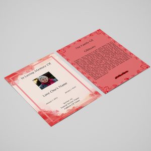 Pink Wind Funeral Flyer Template