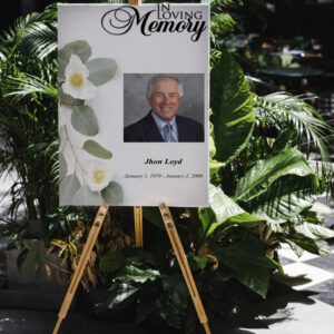 Green Side Floral Memorial Poster