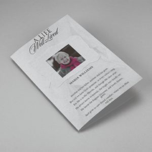 White Classic Funeral Program Template cover