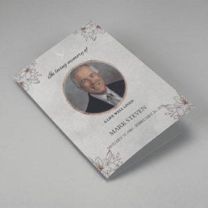 Grey Classic Minimalist Funeral Program Template Cover